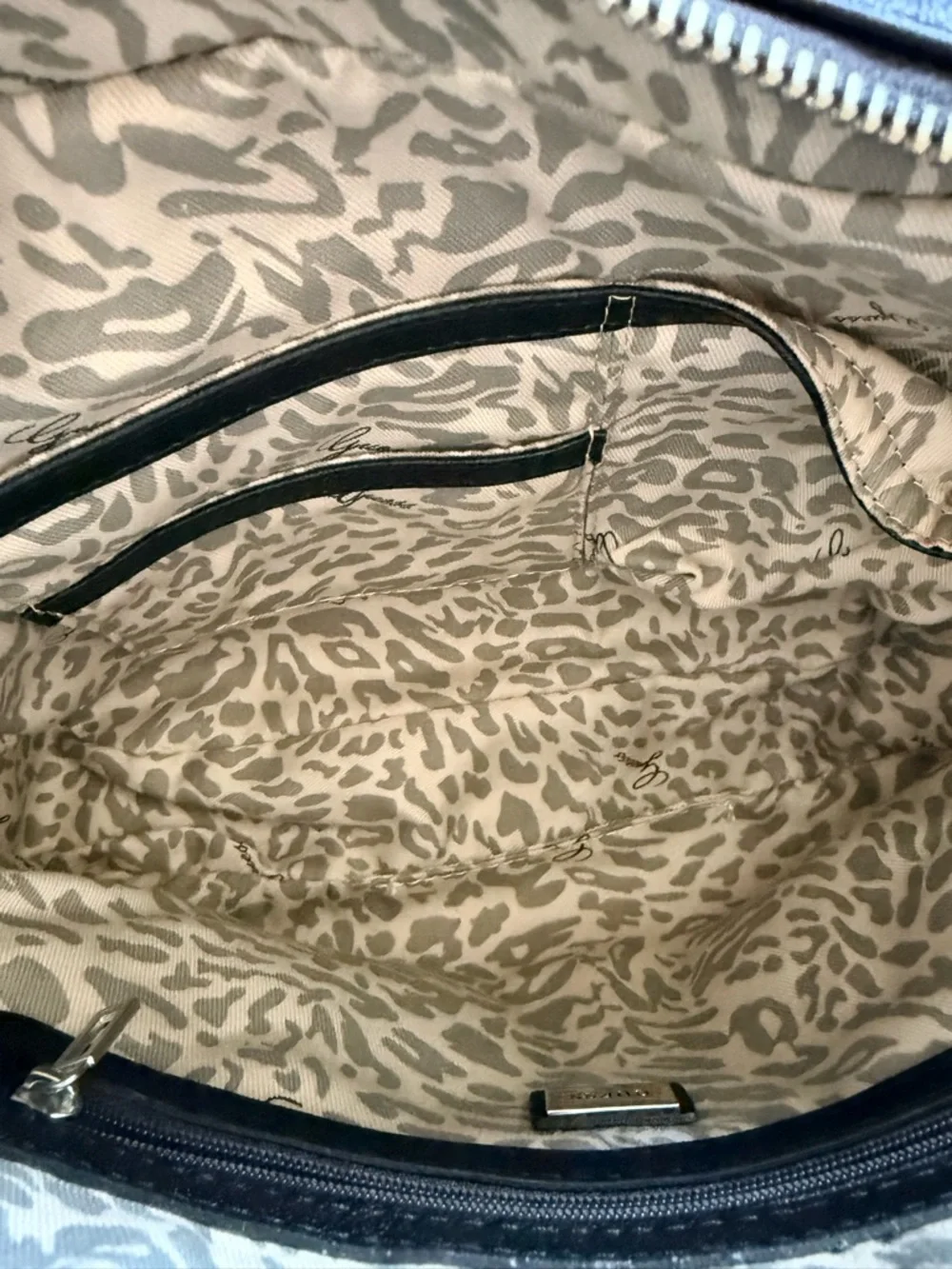 GUESS Disco Queen Black Studded Shoulder Bag with Chain Straps - Picture 11 of 12